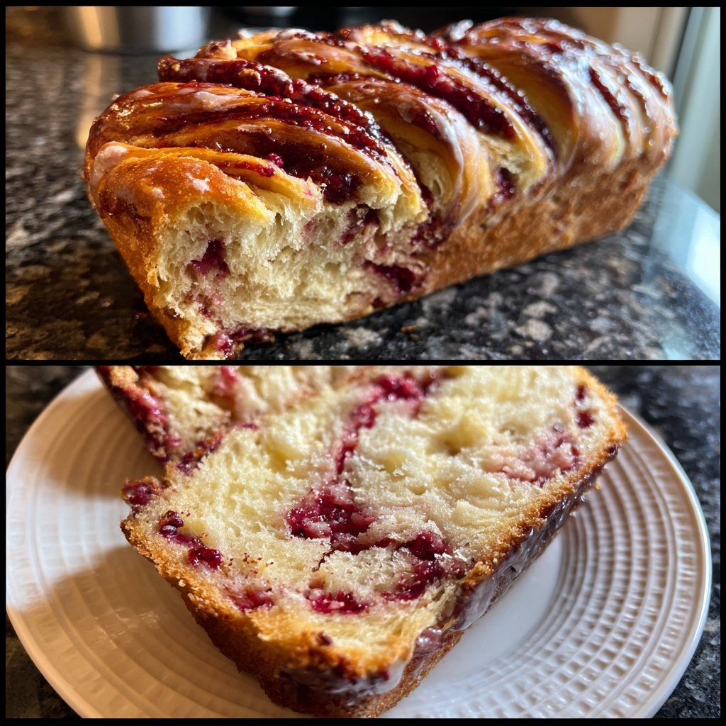 Raspberry Swirl Brioche Loaf Recipe for Breakfast or Dessert