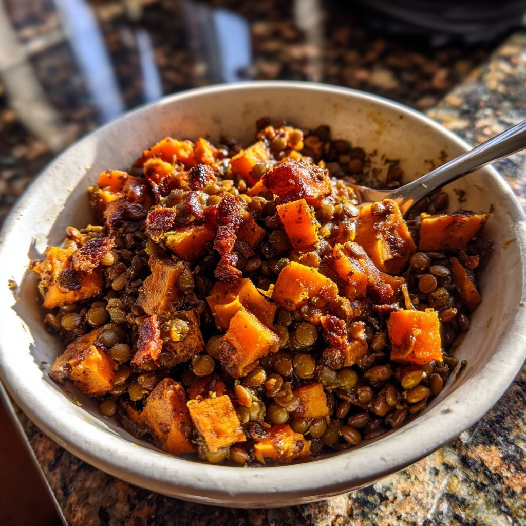 Smoky Lentil Sweet Potato Hash