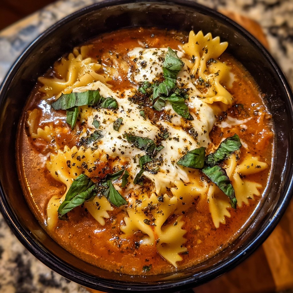Homemade Lasagna Soup With Bow Tie Pasta