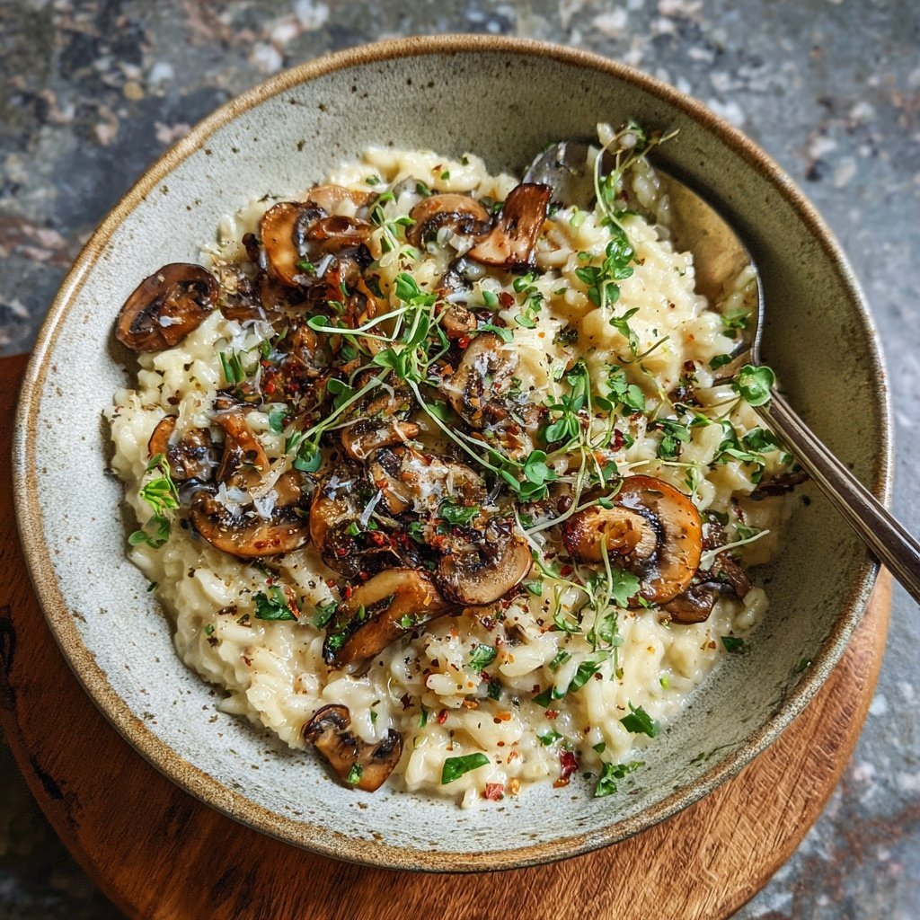 One Pot Creamy Mushroom Rice
