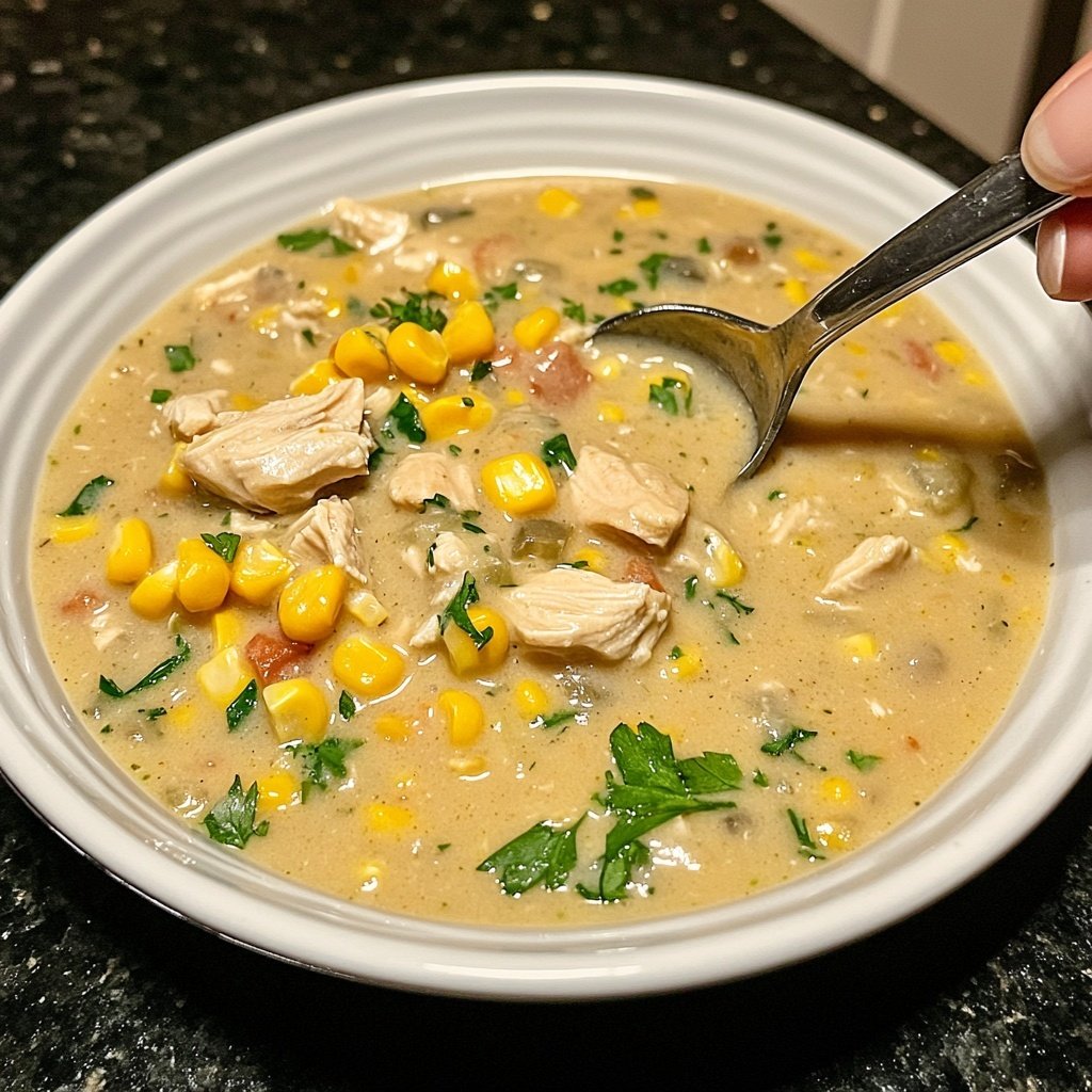 Cozy Crockpot Chicken and Corn Chowder