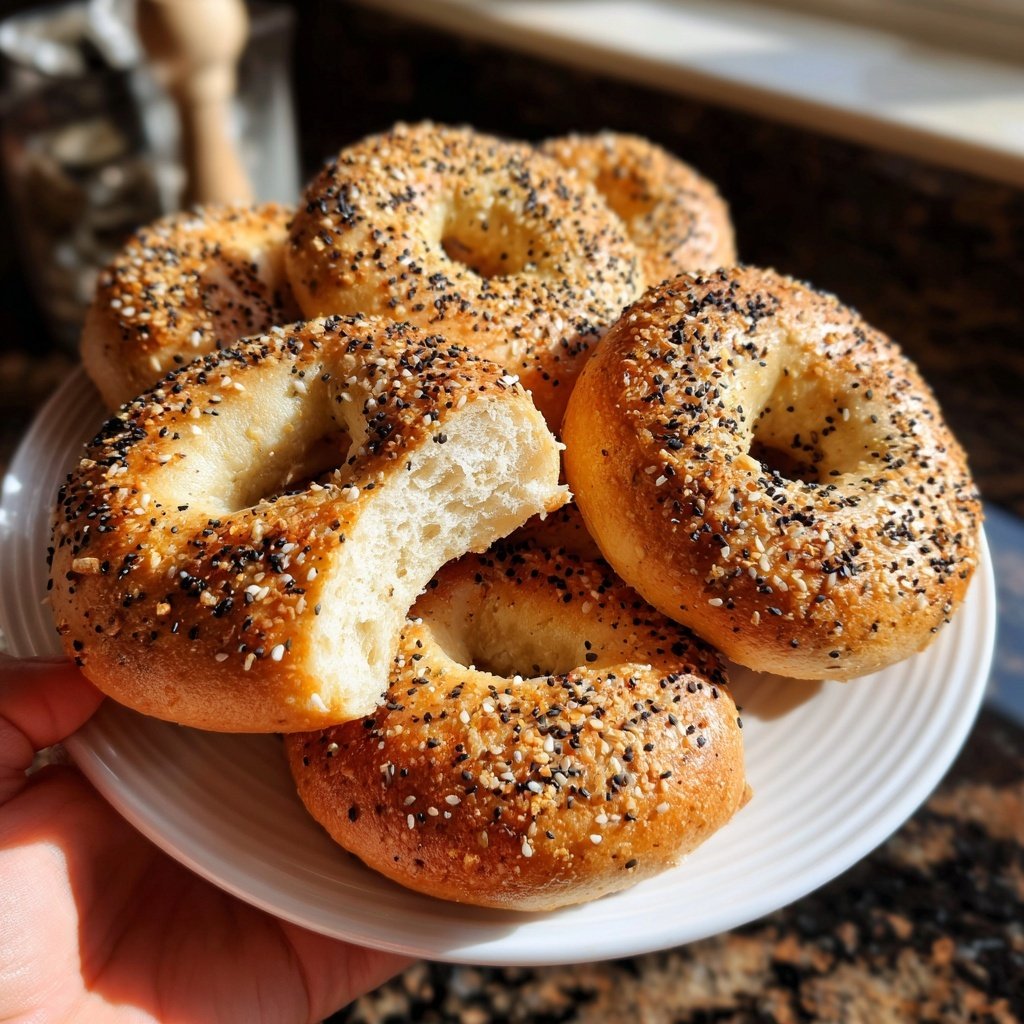 High Protein Sesame Bagels