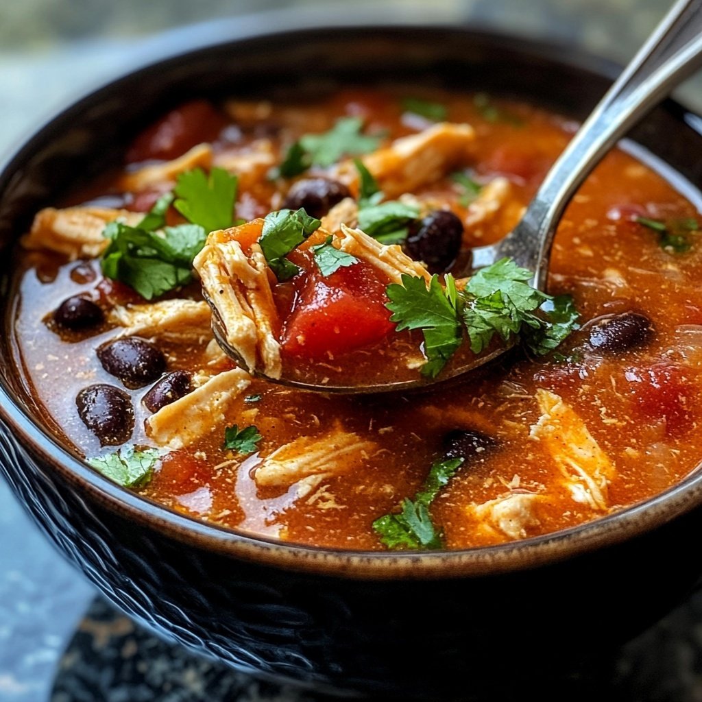 Simple Slow Cooker Chicken Tortilla Soup
