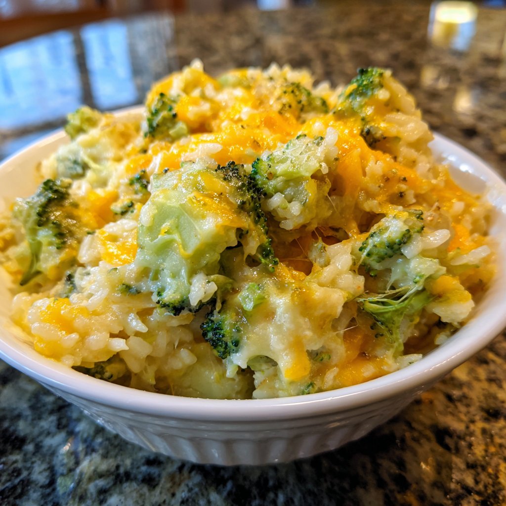 Creamy Broccoli Cheddar Rice