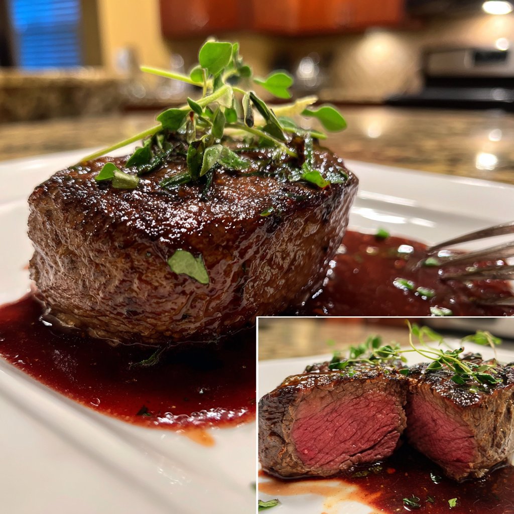 Romantic Filet Mignon with Red Wine Sauce