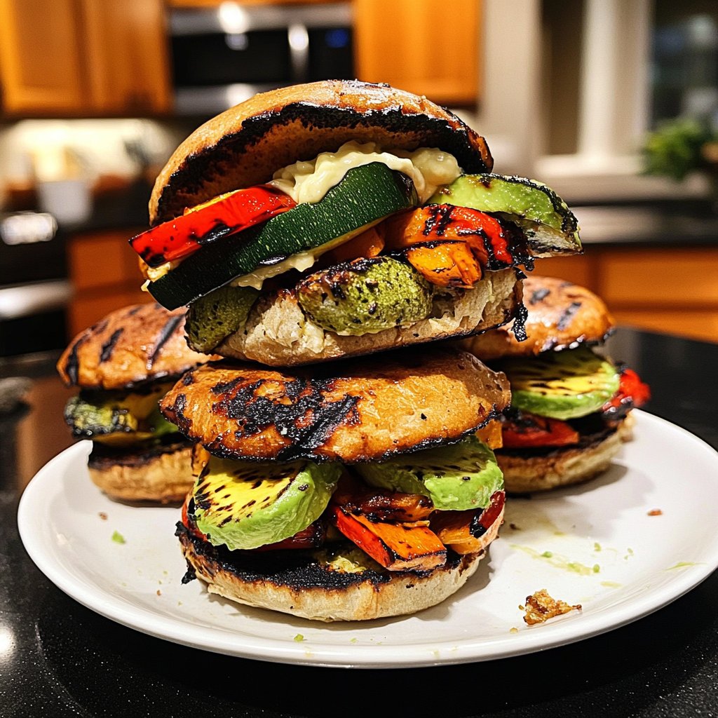 Sliders with Grilled Vegetables