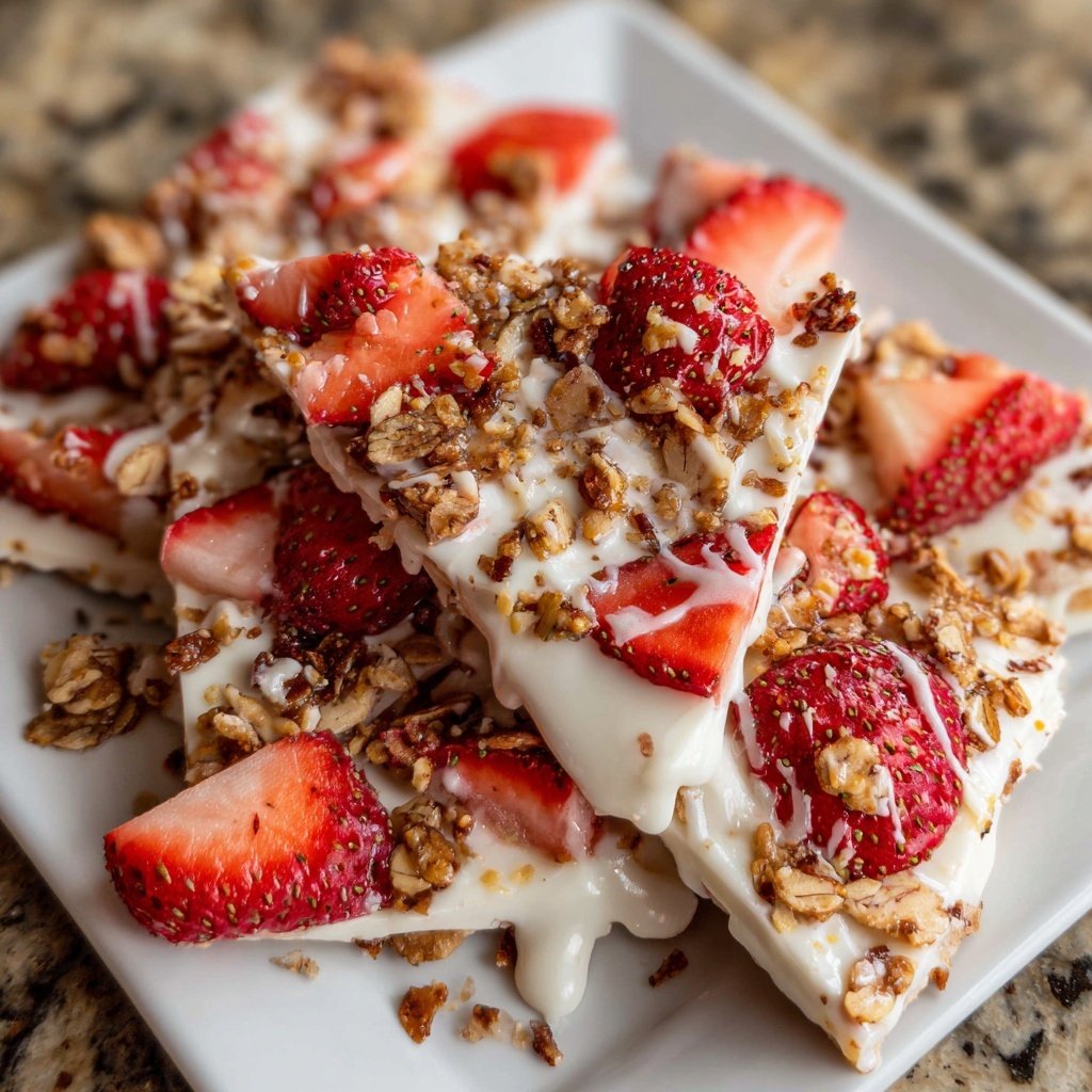 Valentines Snacks Strawberry Yogurt Bark