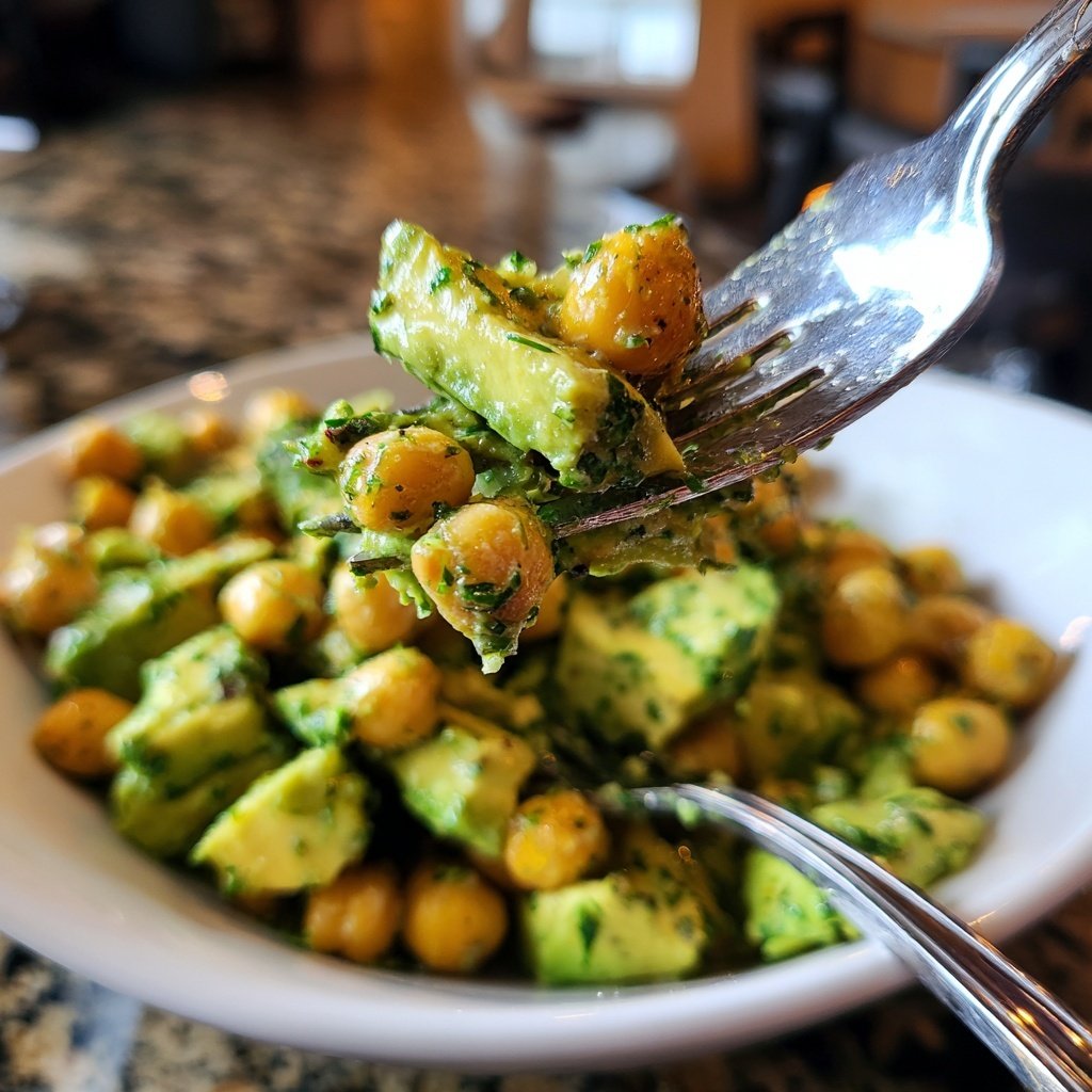 Healthy & Light Avocado Chickpea Salad